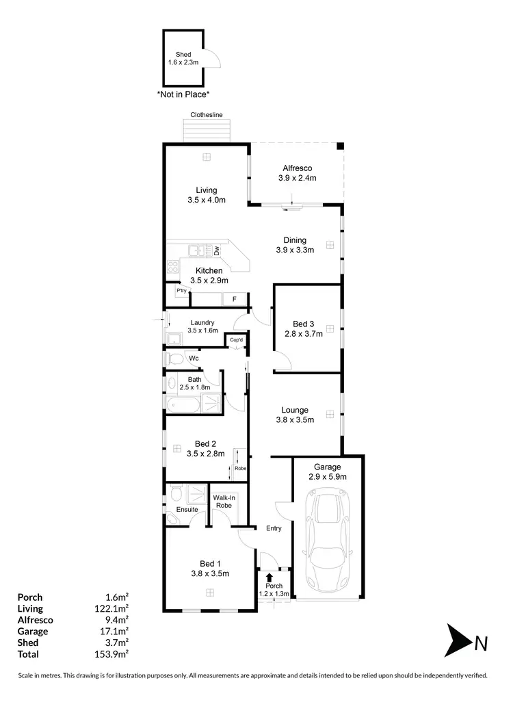Floorplan of Homely house listing, 17 Wingate Street, Greenacres SA 5086