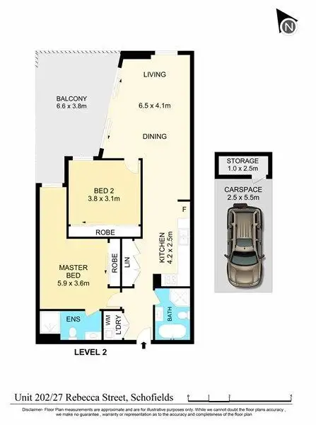 Floorplan of Homely apartment listing, 202/27 Rebecca Street (Tallawong), Schofields NSW 2762