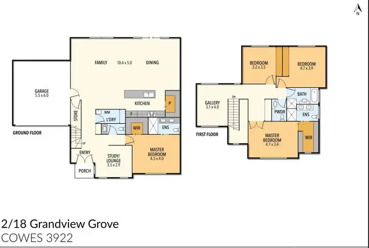 Floorplan of Homely townhouse listing, 2/18 Grandview Grove, Cowes VIC 3922