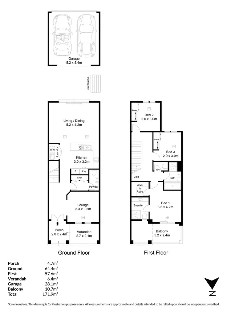 Floorplan of Homely townhouse listing, 12 Shribank Street, Munno Para SA 5115