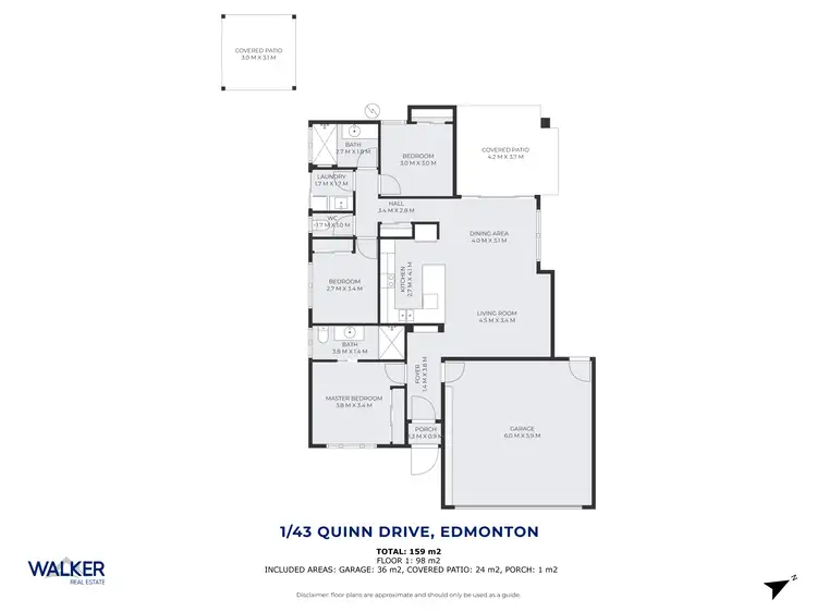 Floorplan of Homely semi-detached listing, 1/43 Quinn Drive, Edmonton QLD 4869