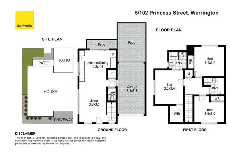 Floorplan of Homely townhouse listing, 5/102-104 Princess Street, Werrington NSW 2747
