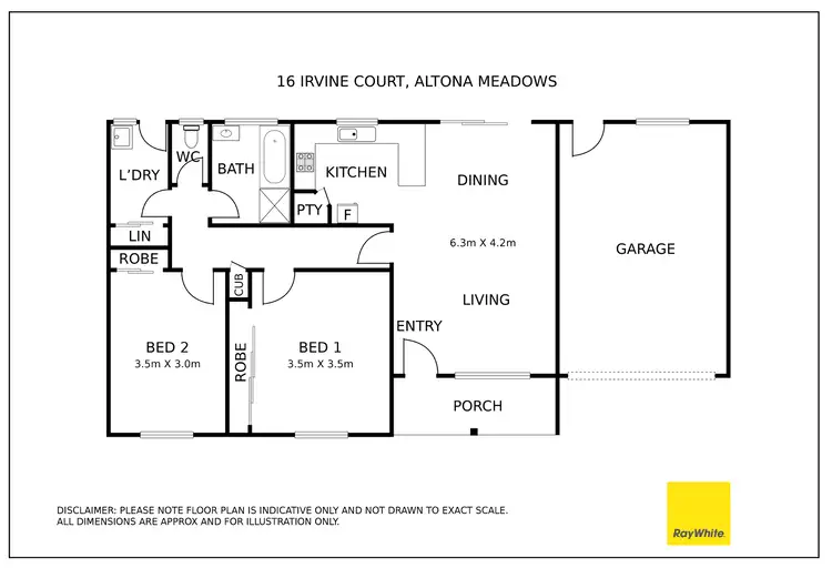 Floorplan of Homely unit listing, 16 Irvine Court, Altona Meadows VIC 3028