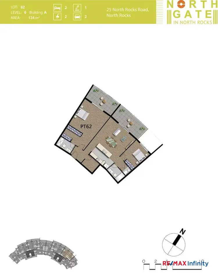 Floorplan of Homely apartment listing, 62/25 North Rocks Road, North Rocks NSW 2151