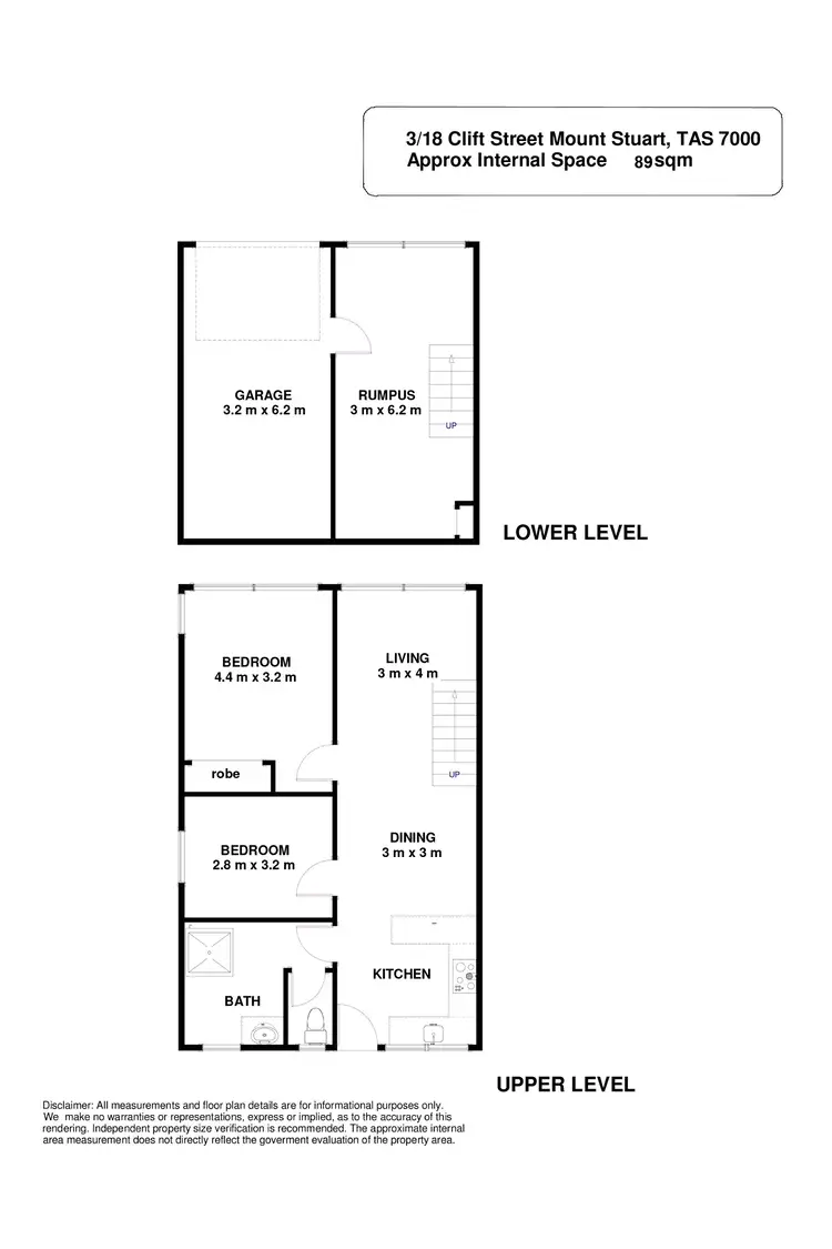 Floorplan of Homely unit listing, 3/18 Clift Street, Mount Stuart TAS 7000