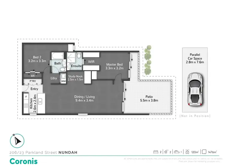 Floorplan of Homely unit listing, 206/23 Parkland Street, Nundah QLD 4012