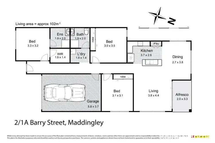 Floorplan of Homely unit listing, 2/1A Barry Street, Maddingley VIC 3340