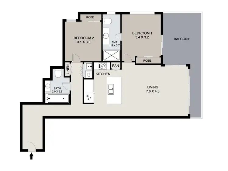 Floorplan of Homely apartment listing, 121/75 Central Lane, Gladstone Central QLD 4680