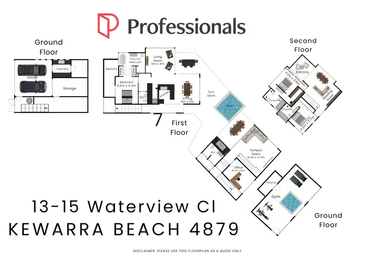 Floorplan of Homely house listing, 13-15 Waterview Close, Kewarra Beach QLD 4879