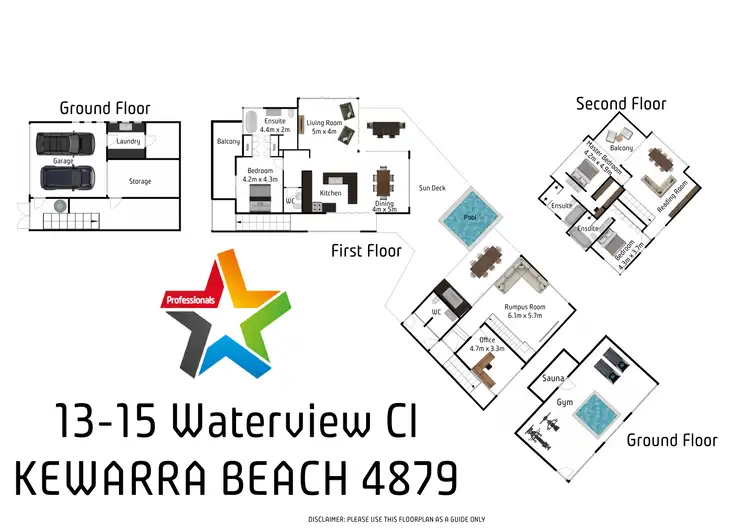 Floorplan of Homely house listing, 13-15 Waterview Close, Kewarra Beach QLD 4879