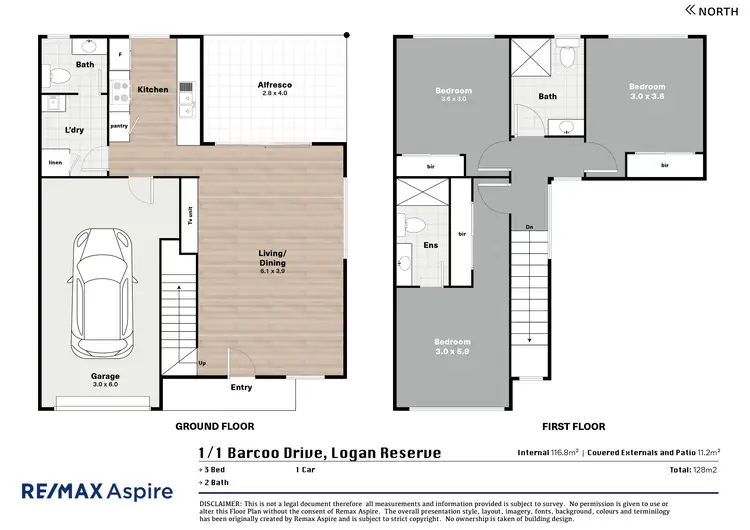 Floorplan of Homely semi-detached listing, 1/1 Barcoo Drive, Logan Reserve QLD 4133