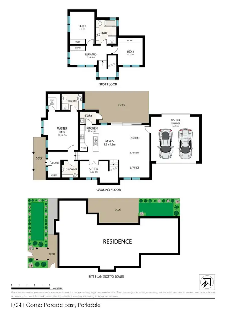 Floorplan of Homely townhouse listing, 1/241 Como Parade East, Parkdale VIC 3195