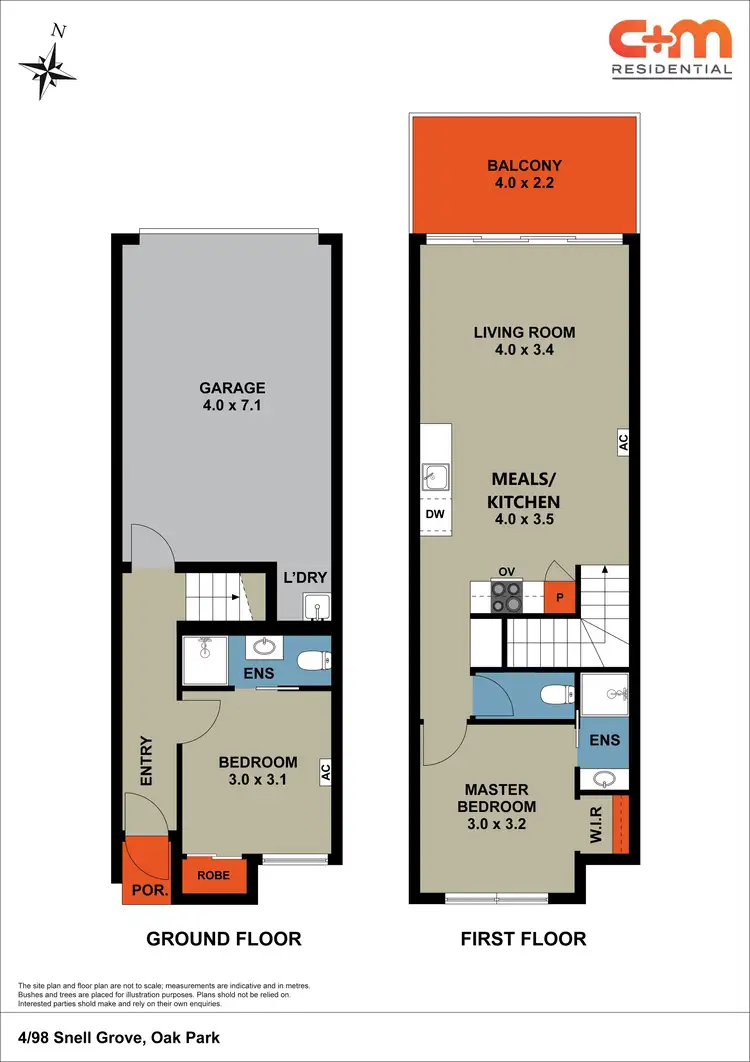 Floorplan of Homely townhouse listing, 4/98 Snell Grove, Oak Park VIC 3046