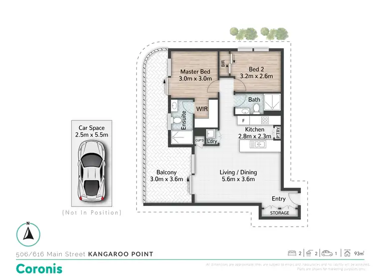 Floorplan of Homely unit listing, 506/616 Main Street, Kangaroo Point QLD 4169