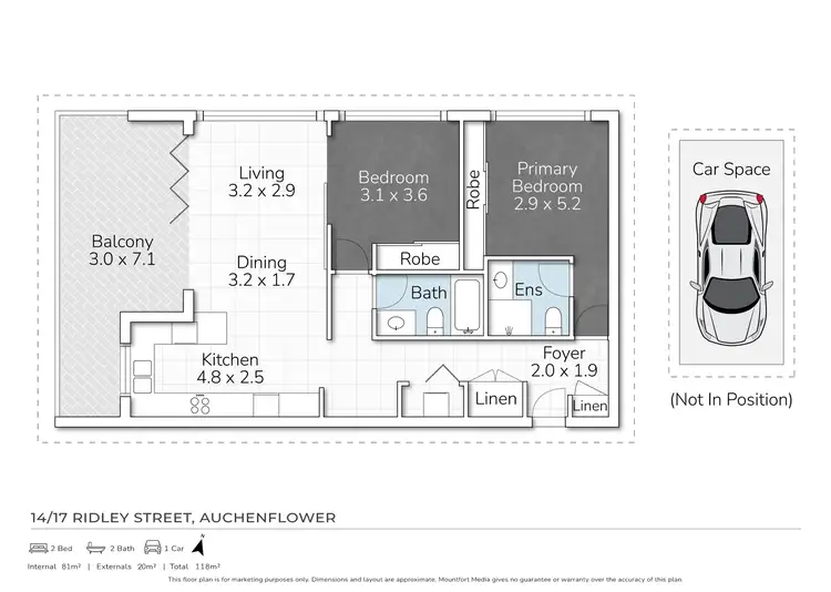 Floorplan of Homely apartment listing, 14/17 Ridley Street, Auchenflower QLD 4066