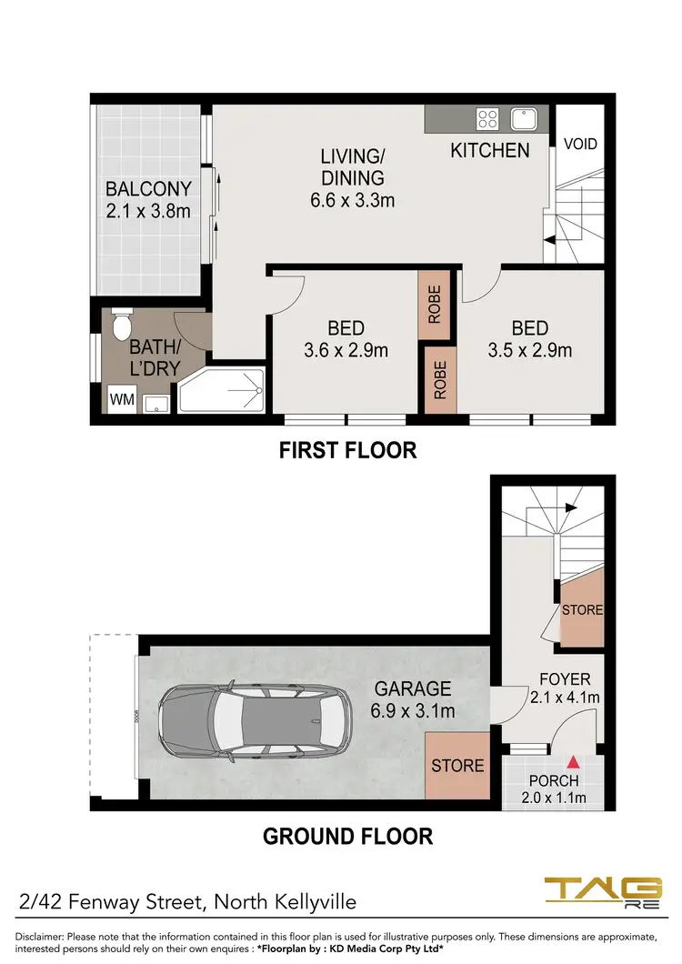 Floorplan of Homely semi-detached listing, 2/42 Fenway Street, North Kellyville NSW 2155