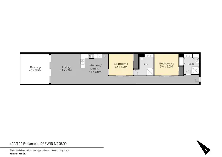 Floorplan of Homely unit listing, 409/102 Esplanade, Darwin City NT 800