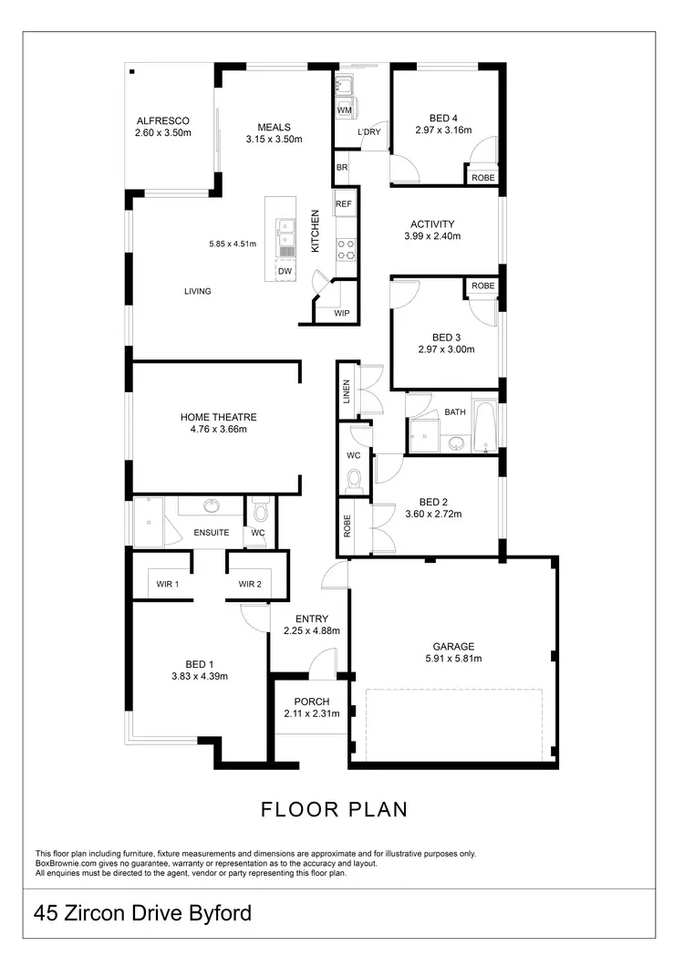 Floorplan of Homely house listing, 45 Zircon Drive, Byford WA 6122