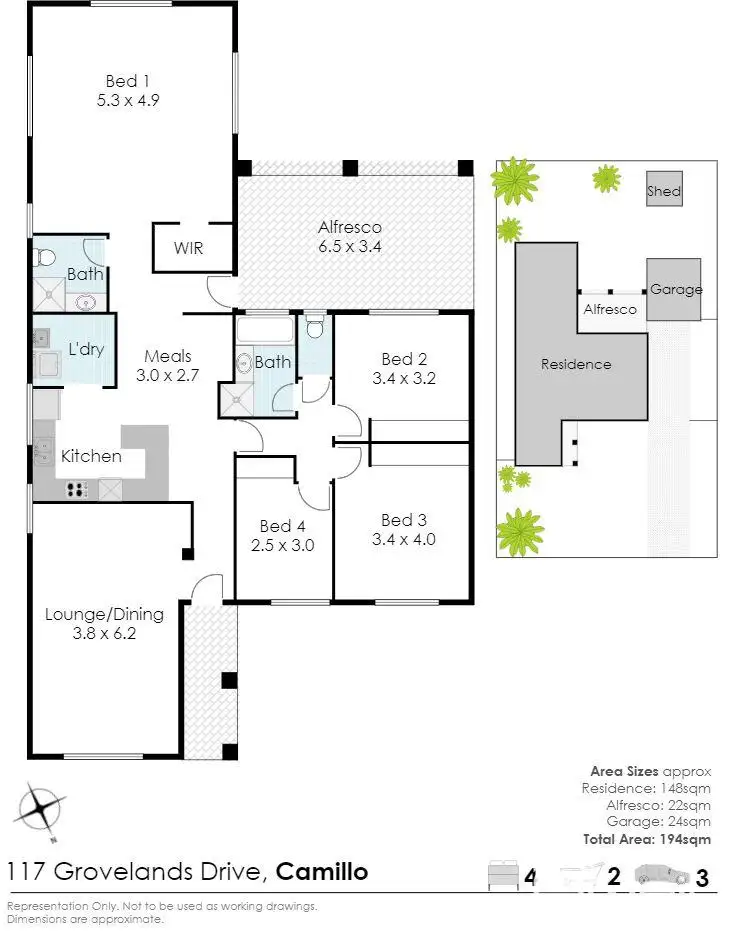 Floorplan of Homely house listing, 117 Grovelands Drive, Camillo WA 6111