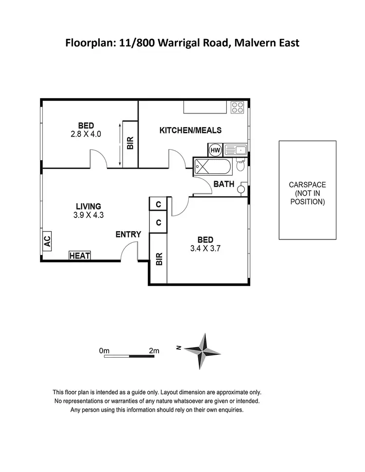Floorplan of Homely apartment listing, 11/800 Warrigal Road, Malvern East VIC 3145