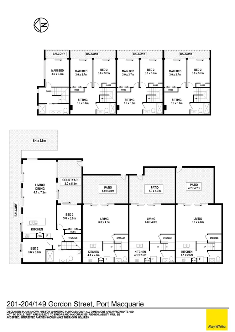 Floorplan of Homely block of units listing, 201-204/149 Gordon Street, Port Macquarie NSW 2444