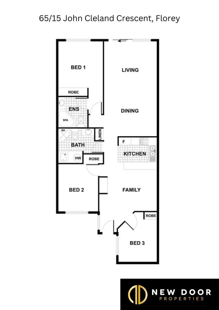 Floorplan of Homely house listing, 65/15 John Cleland Crescent, Florey ACT 2615