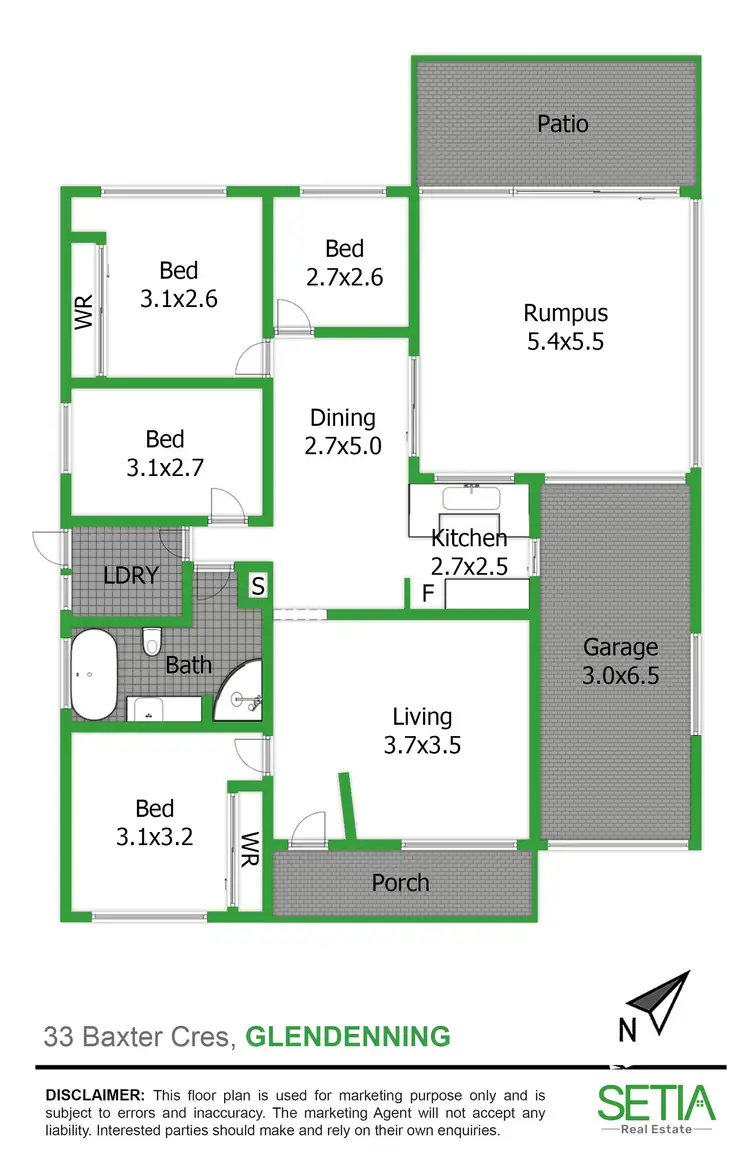 Floorplan of Homely house listing, 33 Baxter Crescent, Glendenning NSW 2761