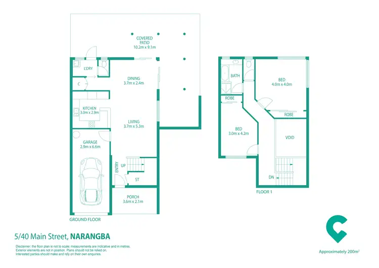 Floorplan of Homely unit listing, 5/40 Main Street, Narangba QLD 4504