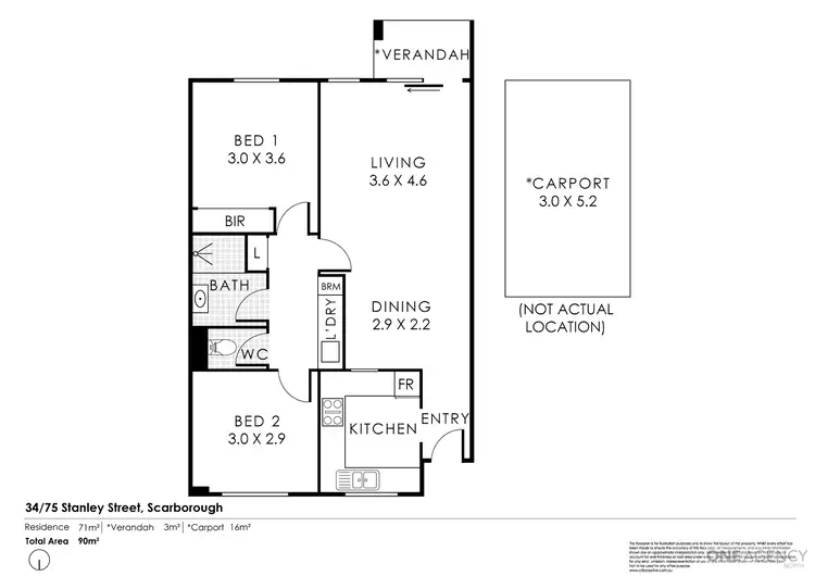 Floorplan of Homely unit listing, 34/75 Stanley Street, Scarborough WA 6019