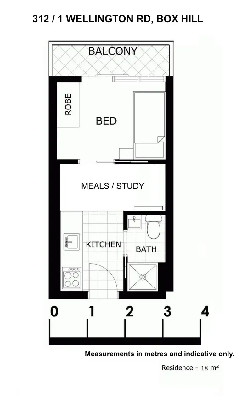 Floorplan of Homely apartment listing, 312/1 Wellington Road, Box Hill VIC 3128