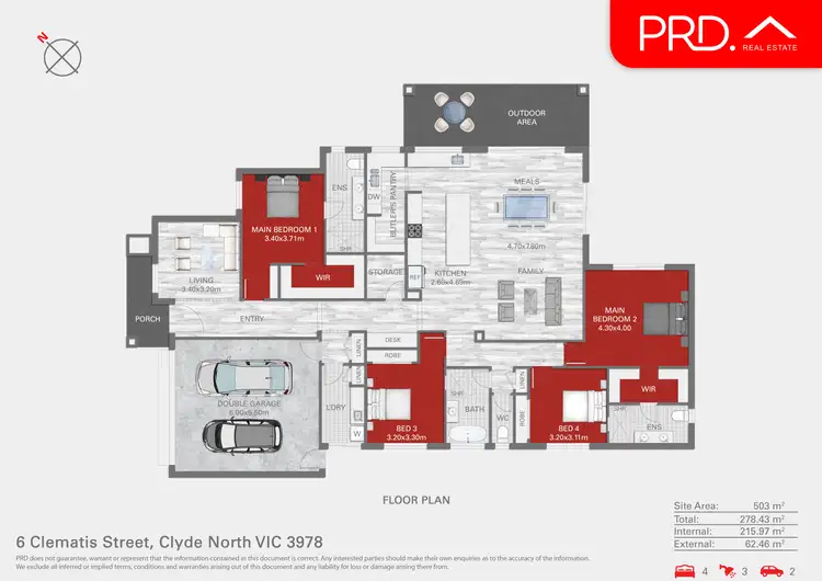 Floorplan of Homely house listing, 6 Clematis Street, Clyde North VIC 3978