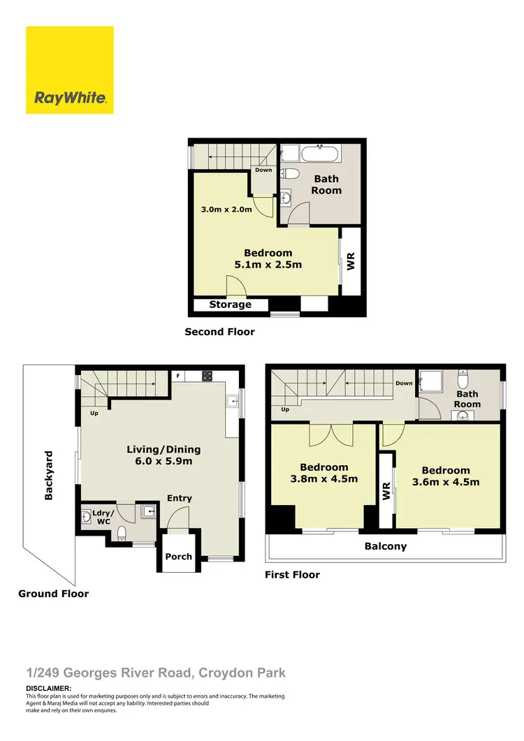 Floorplan of Homely townhouse listing, 1/249 Georges River Road, Croydon Park NSW 2133