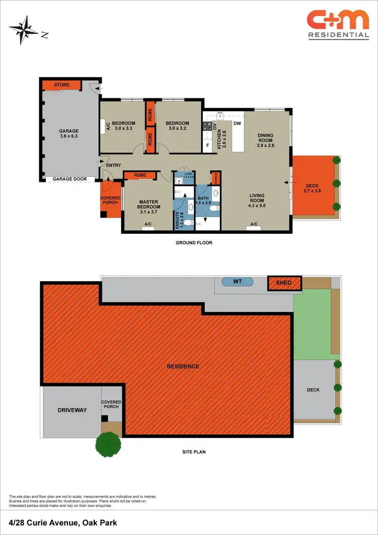 Floorplan of Homely townhouse listing, 4/28 Curie Avenue, Oak Park VIC 3046