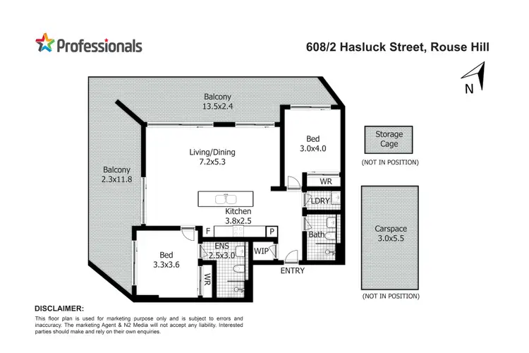Floorplan of Homely apartment listing, 608/2 Hasluck Street, Rouse Hill NSW 2155