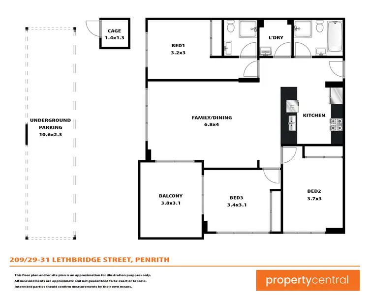 Floorplan of Homely apartment listing, 209/29-31 Lethbridge Street, Penrith NSW 2750