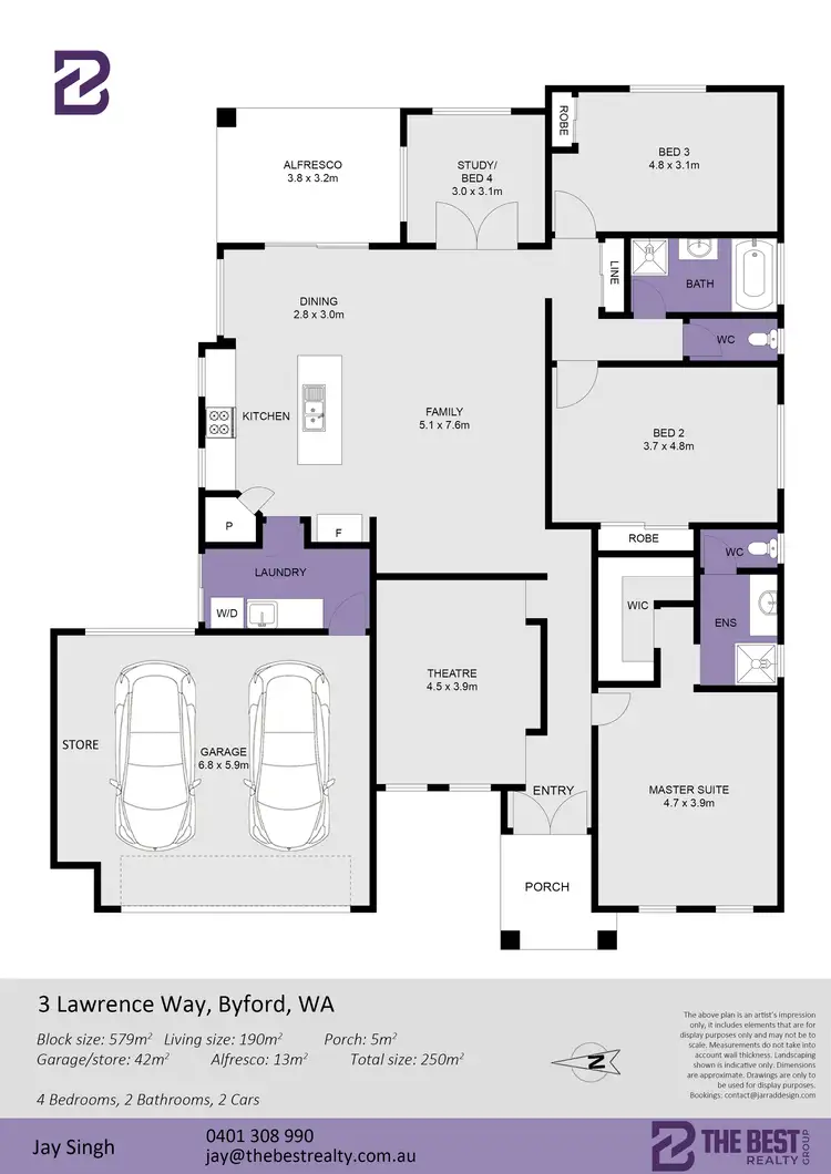 Floorplan of Homely house listing, 3 Lawrence Way, Byford WA 6122