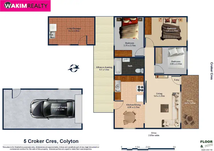 Floorplan of Homely house listing, 5 Croker Cres, Colyton NSW 2760