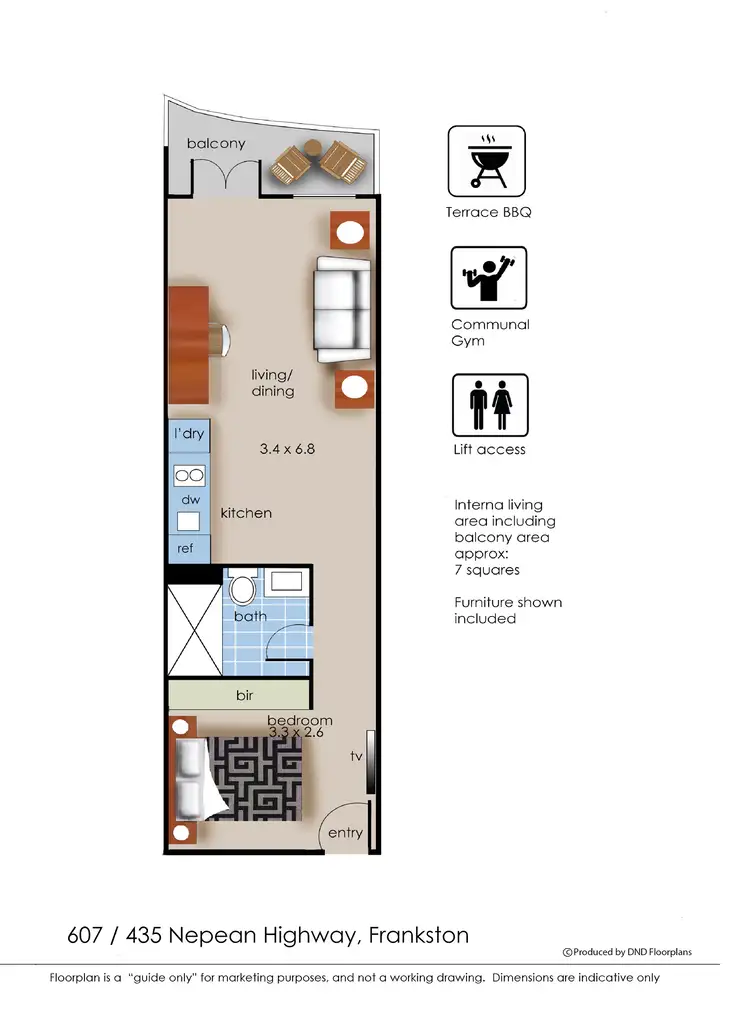 Floorplan of Homely apartment listing, 607/435 Nepean Highway, Frankston VIC 3199