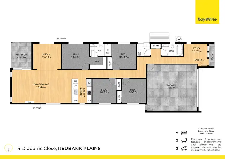 Floorplan of Homely house listing, 4 Diddams Close, Redbank Plains QLD 4301