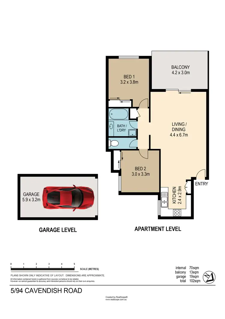 Floorplan of Homely unit listing, 5/94 Cavendish Road, Coorparoo QLD 4151