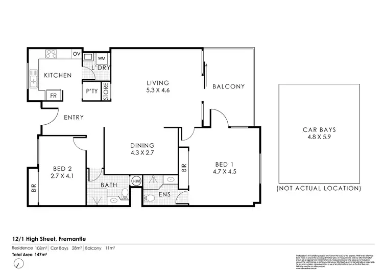 Floorplan of Homely apartment listing, 12/1 High Street, Fremantle WA 6160