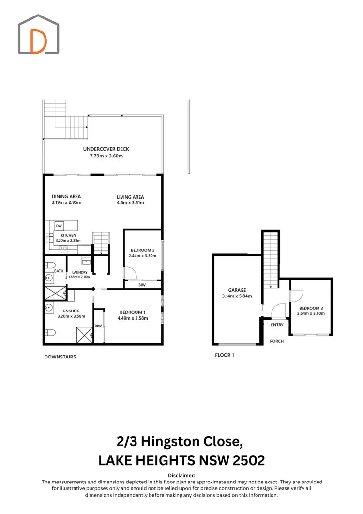 Floorplan of Homely townhouse listing, 2/3 Hingston Close, Lake Heights NSW 2502