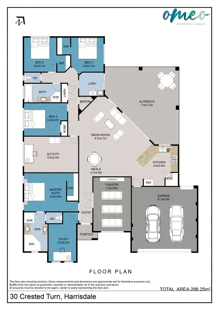 Floorplan of Homely house listing, 30 Crested Turn, Harrisdale WA 6112