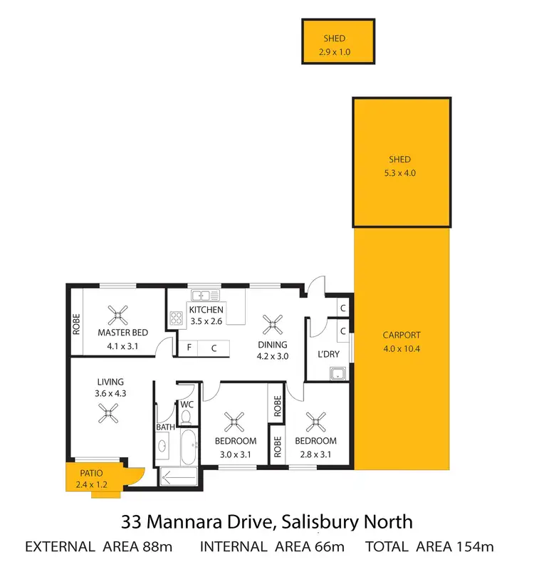 Floorplan of Homely house listing, 33 Mannara Drive, Salisbury North SA 5108