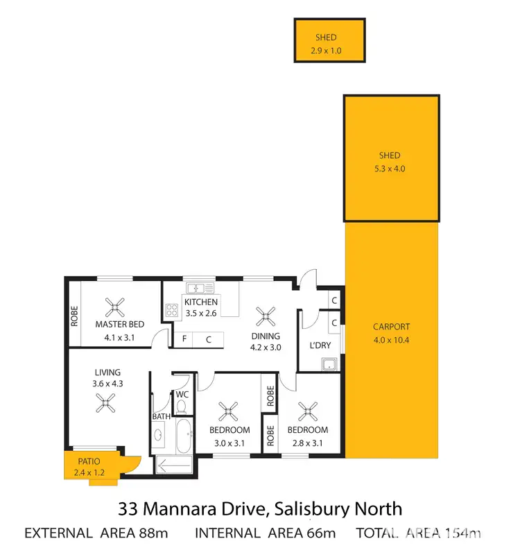 Floorplan of Homely house listing, 33 Mannara Drive, Salisbury North SA 5108