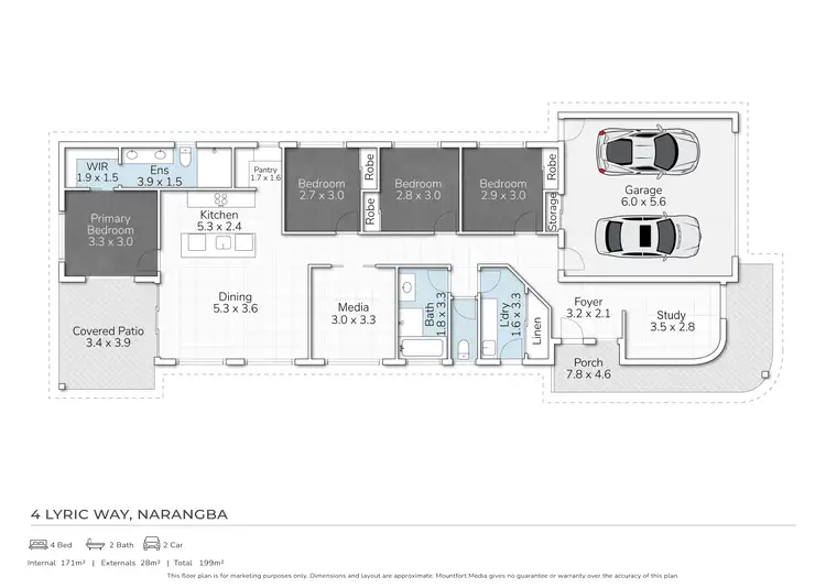 Floorplan of Homely house listing, 4 Lyric Way, Narangba QLD 4504