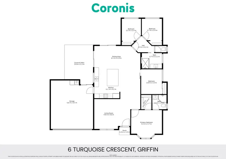 Floorplan of Homely house listing, 6 Turquoise Crescent, Griffin QLD 4503