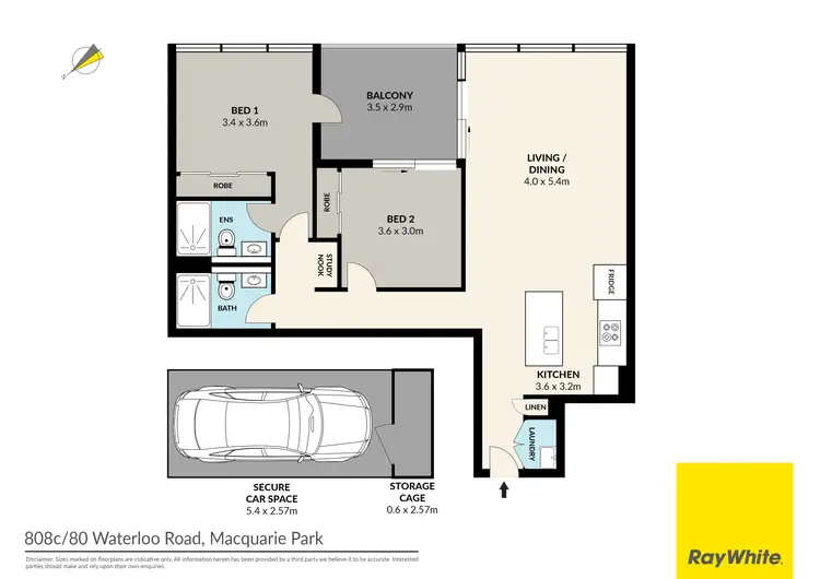 Floorplan of Homely apartment listing, 808C/80 Waterloo Road, Macquarie Park NSW 2113