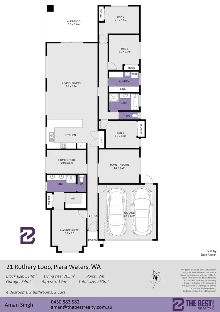 Floorplan of Homely house listing, 21 Rothery Loop, Piara Waters WA 6112