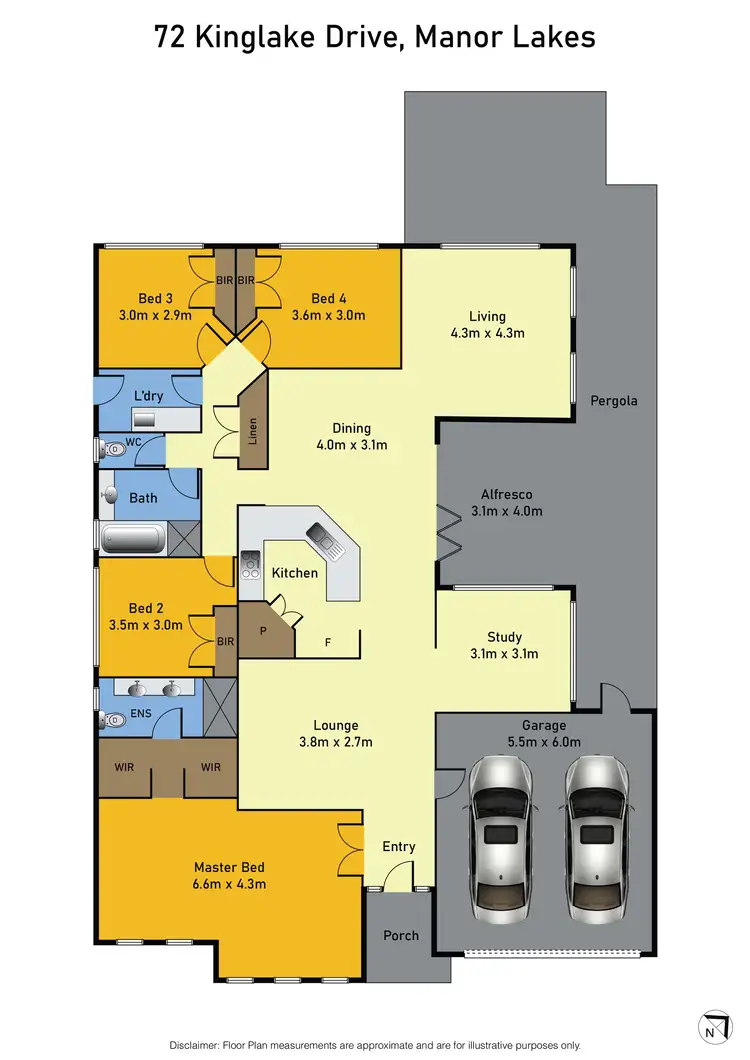 Floorplan of Homely house listing, 72 Kinglake Drive, Manor Lakes VIC 3024